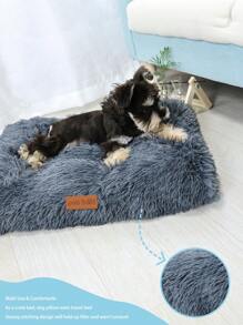 1PC Washable Plush Pet Crate Bed For Dog Anti-Slip Pet Mat Bed For Cat Fluffy Comfy Pet Sleeping Mat For Large, Medium, Small Dogs Breeds ,Please Arrange It By Hand Before Use, And It Is Recommended To Buy One Size Larger. - Dark Grey - View 10