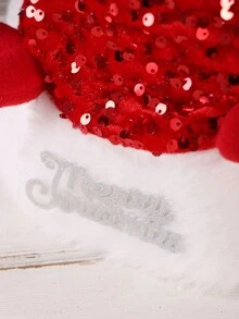 1 件聖誕帽,帶有可愛鹿角、亮片和厚毛絨面料,男女皆宜,非常適合派對和聚會 - 彩色 - 查看 11