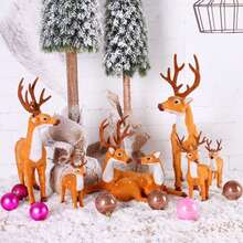1入裝可愛的鹿造型聖誕裝飾禮物 15cm酒店商場桌面裝飾物