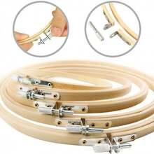 10 Piezas Aros De Bordado Redondos De Bambú - color de registro - Ver 5