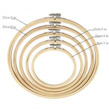 10 Piezas Aros De Bordado Redondos De Bambú - color de registro - Ver 2