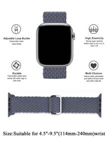 编织弹力单环表带，兼容 38mm、40mm、41mm、42mm、44mm、45mm、46mm、49mm 手表，男女通用；星空尼龙弹力表带，兼容 Ultra 2 系列、10、9、8、7、6、SE、5、4、3、2、1 型号，是返校学生的理想礼物。 - 淺灰色 - 查看 3