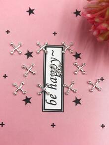 10 件金属复古十字形美甲装饰配件