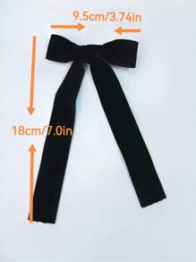 2pcs Women's Simple Black Bowknot Ribbon Hair Clips Suitable For Daily Use Cute Claw Clips Hair Claws Hair Barrettes, School Stuff, Elegant, College, Black Bows, Hair Accessories, Head Accessories, Hair Accessories For Women - Black - View 6