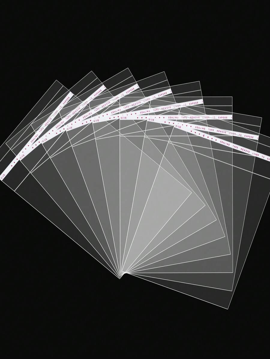 100入組自封閉式玻璃紙袋7x9.8英寸,透明再封閉式自粘玻璃紙袋,大型封袋塑料袋批量包裝小禮物,派對禮品和玩具 - 18*25+3(公分) - 查看 1