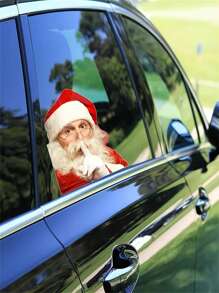 1pc Santa Claus Car Sticker, Merry Christmas Car Sticker Gift Decoration - Multicolor - View 3