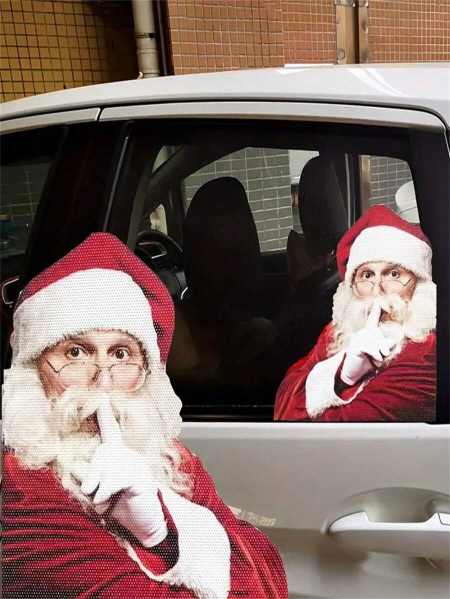 1pc Santa Claus Car Sticker, Merry Christmas Car Sticker Gift Decoration - Multicolor - View 1