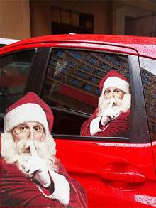 1pc Santa Claus Car Sticker, Merry Christmas Car Sticker Gift Decoration - Multicolor - View 2