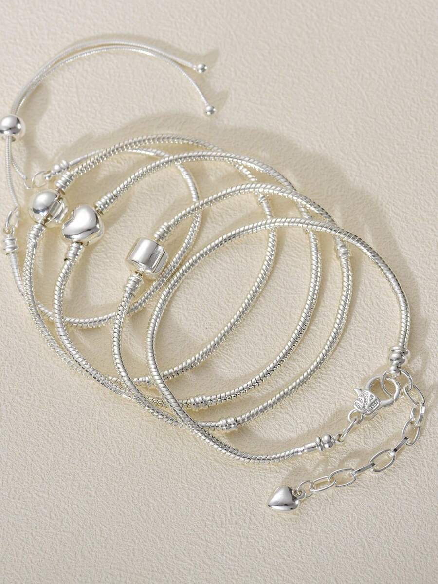 21公分時尚方扣設計手鍊 - 銀色 - 查看 1