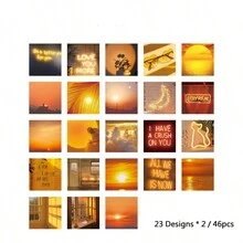 風景圖案貼紙 - 杏色 - 查看 2