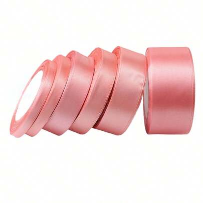 1捆聚酯緞帶，適用於禮品盒、糖果盒、蛋糕盒、花卉包裝裝飾（因機器染色而產生輕微色差）