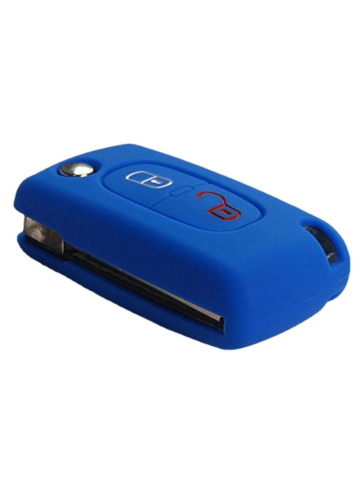 Cover Chiavi Auto In Silicone Per Peugeot 308/408/508/3008 E Citroen C2/C3/C4/C5 – Custodia Antiscivolo 3 Tasti, Blu