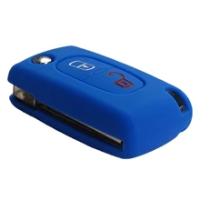 2按鈕矽膠汽車鑰匙套,配peugeot 308 207 307 3008 5008遙控器、citroen C2 C3 C4 C8汽車鑰匙配件 - 彩色 - 查看 6