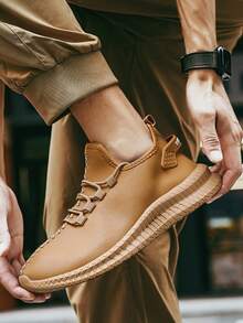 Nam Màu Khaki Đúng mốt Giải trí Giày thể thao , Thoải mái Và Nhẹ Giày thể thao - Màu Khaki - Xem 6