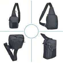 1 Men's Concealed Carry Crossbody Bag, Pistol Chest Bag, Shoulder Backpack Black