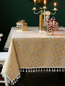 麋鹿和雪花的聖誕花圈,金色 - 金色 - 查看 3