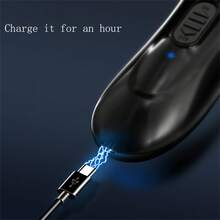 1 件藍色男士智慧電動刮鬍刀:可充電、可水洗,非常適合刮鬍和修剪鬍鬚!電動刮鬍刀旋轉三刀片男士刮鬍刀鬍鬚刀 - 藍色 - 查看 6