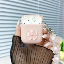 苹果花卉粉蓝向日葵吊坠耳机盒兼容 Airpods1/2 AirPods Pro - 粉色 - 查看 1
