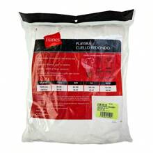 Playera Cuello Redondo de Caballero Hanes Blanca Mod 2135 - Blanco - Ver 2