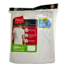 Playera Cuello Redondo de Caballero Hanes Blanca Mod 2135 - Blanco - Ver 1