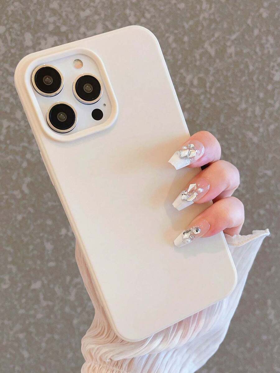 硅胶手机壳 Apple 磨砂 TPU 防震手机壳 适用于 14 Pro Max / 16 / 15 Pro Max / 15 Plus / 15 Pro / 15 全覆盖防水防摔防刮 - 白色 - 查看 1