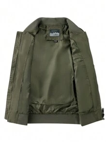 Nam Ngoài trời Nhiều túi Đa chức năng Thể thao Áo khoác Quần áo tập thể hình Nam - xanh quân đội - Xem 4