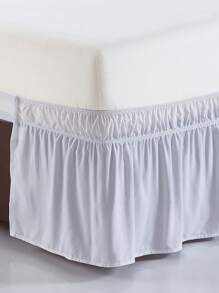 1 件奢華環繞風格,彈性裹身荷葉邊床裙 16 吋落差 - 白色 - 查看 1