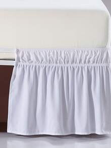 1 件奢華環繞風格,彈性裹身荷葉邊床裙 16 吋落差 - 白色 - 查看 2