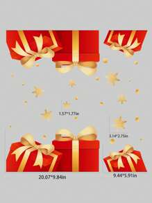 1 Pieza Pegatina de cristal para Navidad y Año Nuevo, decoración con patrón de copos de nieve para escaparate, pegatina para caja de regalo de Navidad - Multicolor - Ver 4