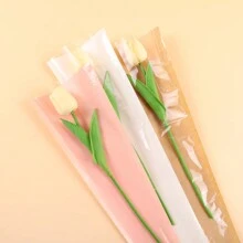 30個/包情人節單支玫瑰花紙袋,適用於花束和裝飾 - 白色 - 查看 5