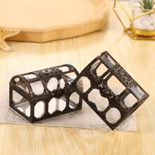 復古海盜寶藏箱形首飾收納盒,適合寶石、、手鍊、項鍊、耳環、戒指、藝術品和小配件整理 - 銅色 - 查看 5