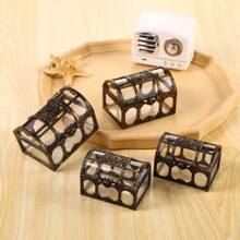 復古海盜寶藏箱形首飾收納盒,適合寶石、、手鍊、項鍊、耳環、戒指、藝術品和小配件整理 - 銅色 - 查看 1