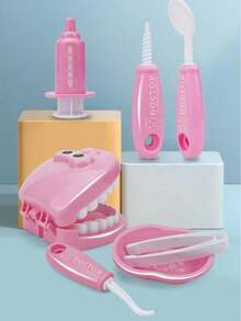 9件牙醫假裝玩具套裝,牙科玩具系列 - 粉色 - 查看 3