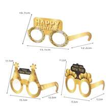 6pcs New Year Paper Glasses - Multicolor - View 2