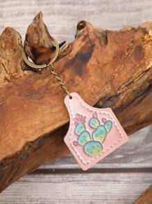 1 件復古西式木質男女牛仔鑰匙扣