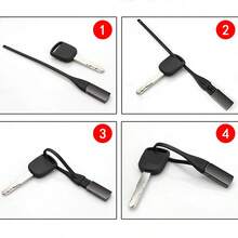 1pc Black Titanium Car Keychain, Creative Pvc Keychain, Suitable For 1st Or 2nd Generation Car Key - Multicolor - View 3