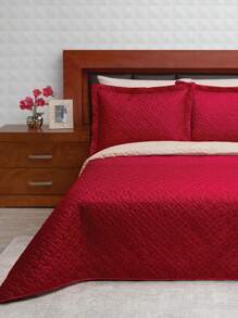 Home Elephant Edredón Ligero Matrimonial Rojo Floral Dos Vistas Osaka - Rojo - Ver 2