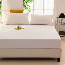 3件纯色柔软亲肤牛奶绒床单枕套套装（1床单2枕套）简约时尚温暖舒适裸睡无忧即暖法兰绒布艺床品套装母婴A级如牛奶般亲肤10个尺码马卡龙色 - 乳白色 - 查看 5