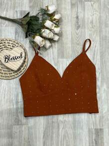 Women Tank Tops & Camis - 棕色 - 查看 1