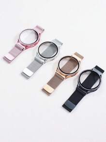2 in 1 Uhrenarmband + Uhrengehäuse Kombinations-Set kompatibel mit Samsung Galaxy Watch 4 5 6 7 40/44 mm Uhrenarmband Gehäuse, Lässig Business Milanaise-Stil Edelstahl geflochtene Schleife magnetisches Uhrenarmband und glänzender diamantbesetzter kratzfester und stoßfester PC und gehärteter Glas Displayschutz integriertes Uhrengehäuse kompatibel mit Samsung Galaxy Watch 40/44 mm Uhrenarmband Gehäuse, modisch und leicht zu tragen für Frauen