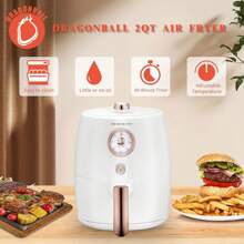 YONGSTYLE 2 Qt Air Fryer, Small Air Fryer For Convenience,  Design, Nonstick, Dishwasher-Safe Basket, White Air Fryer With Adjustable Temperature Control, 60 Minute Timer Mini Air Fryer, White. - 彩色 - 查看 2