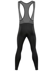 1pc Boyfriend Style Men's Cycling Thermal Bib Pants With 4D Soft Breathable Pad, High Stretch Thermal Lined, Outdoor Sports Cycling Bib Trousers - Black - View 3