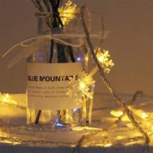 serie de luces copo de nieve decorativas de cadena colores 60 led 110v - Champán - Ver 4