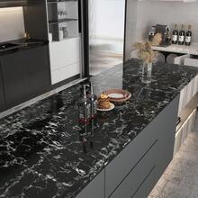 1 件 40 公分寬大理石防水壁紙適合浴室牆壁和檯面翻新,乙烯基自黏防油貼紙,厚,可拆卸,易於清潔廚房檯面和櫥櫃壁紙