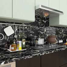 1 件 40 公分寬大理石防水壁紙適合浴室牆壁和檯面翻新,乙烯基自黏防油貼紙,厚,可拆卸,易於清潔廚房檯面和櫥櫃壁紙