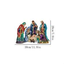 1套藝術壁貼,聖誕老人聖誕樹自粘式壁貼,窗戶浴室客廳門廊家居裝飾壁貼,可拆式開關貼紙,壁飾貼紙,7.87x11.81英寸 - 彩色 - 查看 2