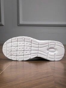 2023新款季節透氣&輕便針織網紗簡單設計繫帶素色女性運動休閒跑步跑步步行鞋 - 寶藍色 - 查看 8