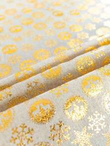 金色聖誕花圈附有鹿和雪花