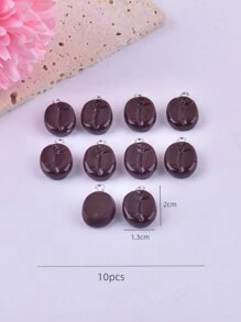 10pcs/20pcs Simulated Resin Coffee Bean Jewelry DIY Pendant - Coffee Brown - View 2