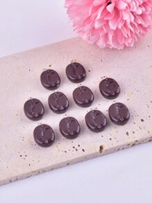 10pcs/20pcs Simulated Resin Coffee Bean Jewelry DIY Pendant - Coffee Brown - View 1